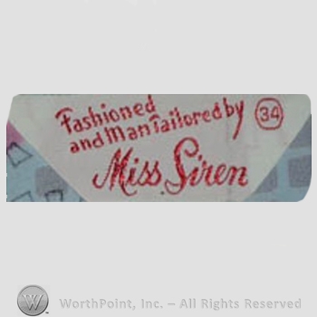 Clothing label : Miss Siren.