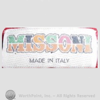Clothing label : Missoni.