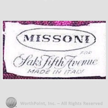 Clothing label : Missoni.