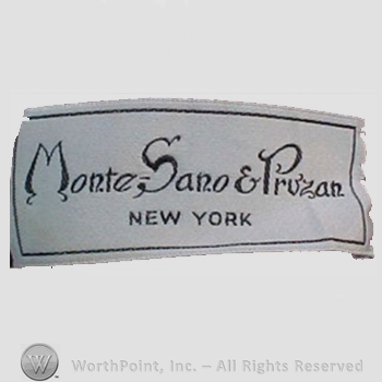 Clothing label : Monte-Sano & Pruzan.