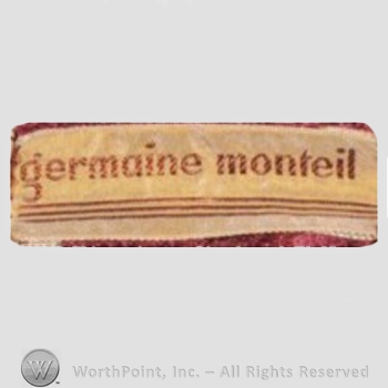 Clothing label : Germaine Monteil.