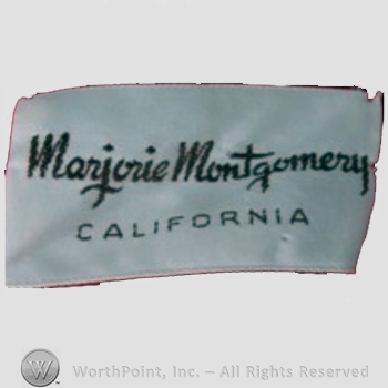 Clothing label : Marjorie Montgomery.