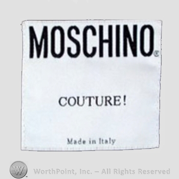 Clothing label : Moschino.