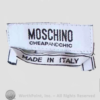 Clothing label : Moschino.