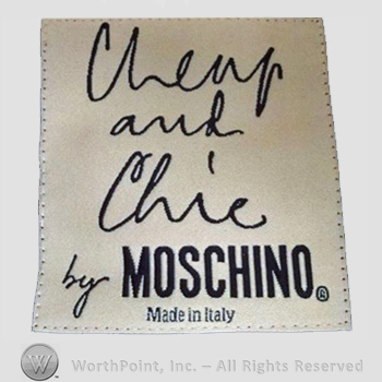 Clothing label : Moschino.