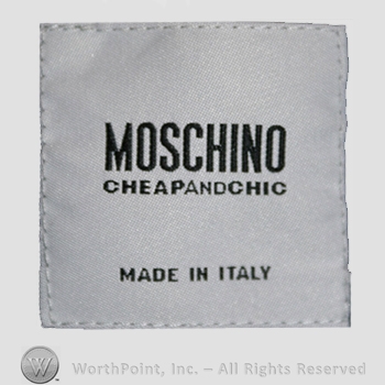 Clothing label : Moschino.