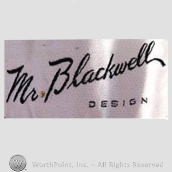 Clothing label : Mr. Blackwell.