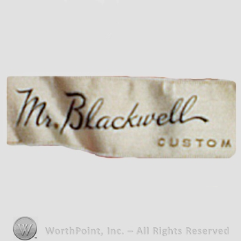Clothing label : Mr. Blackwell.