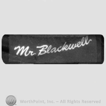 Clothing label : Mr. Blackwell.