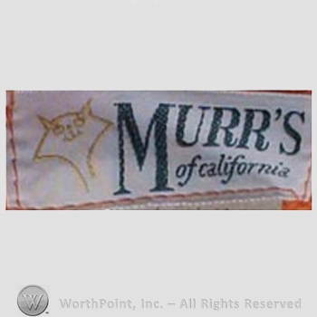 Clothing label : Murr's of California.