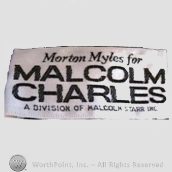 Clothing label : Morton Myles.