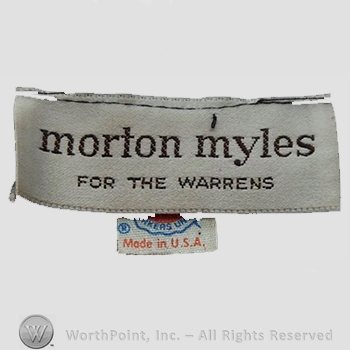 Clothing label : Morton Myles.