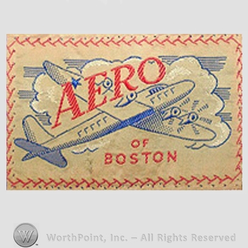 Clothing label : Novelty Label. Aero of Boston.
