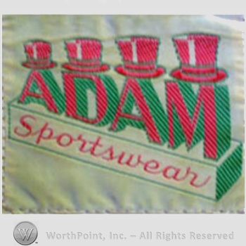 Clothing label : Novelty Label. Adam Sportswear.