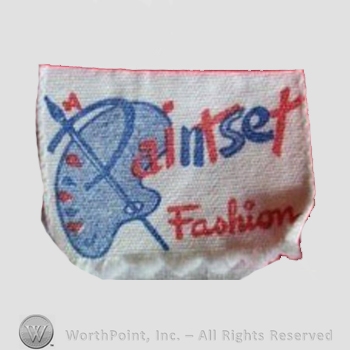 Clothing label : Novelty Label. Paintset Fashion.