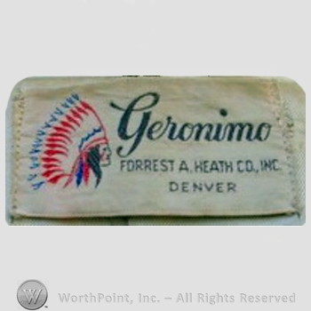 Clothing label : Novelty Label. Geronimo.