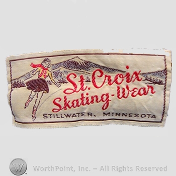 Clothing label : Novelty Label. St. Croix Skating Wear.