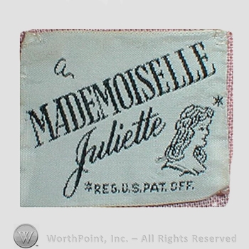 Clothing label : Novelty Label. Mademoiselle Juliette.