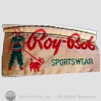 Clothing label : Novelty Label. Roy-Bob Sportswear.
