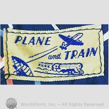 Clothing label : Novelty Label. Plane Train.