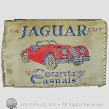 Clothing label : Novelty Label. Jaguar Country Casuals.