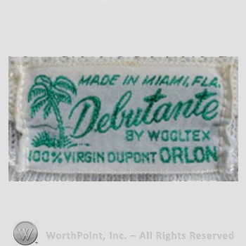 Clothing label : Novelty Label. Debutante.