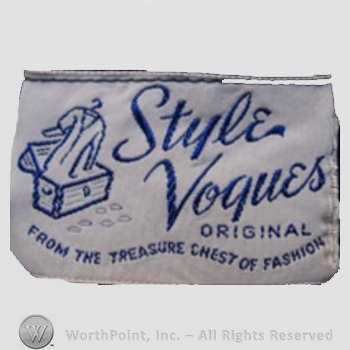 Clothing label : Novelty Label. Style Vogues Original.
