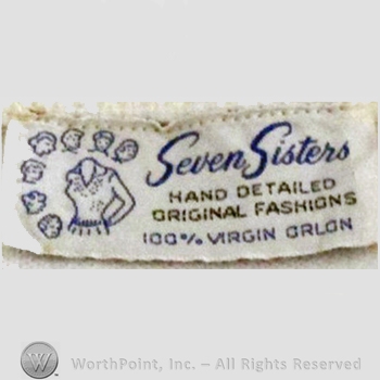 Clothing label : Novelty Label. Seven Sisters.