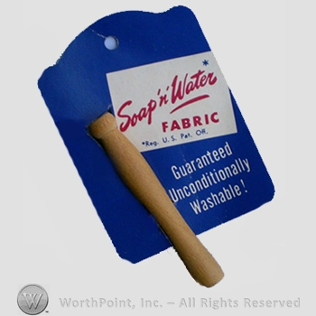 Clothing label : Novelty Label. Soap'n' Water Fabric.