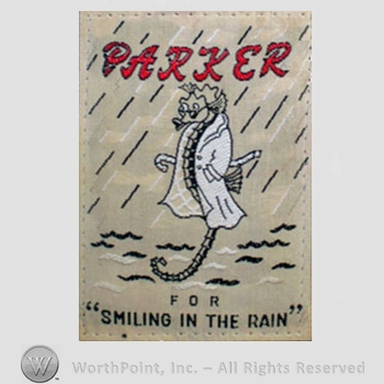 Clothing label : Novelty Label. Parker for "Smiling in the Rain".