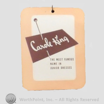 Clothing label : Novelty Label. Carole King the most famous name in junior dresses.