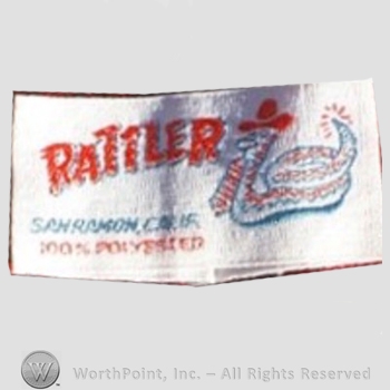 Clothing label : Novelty Label. Rattler.
