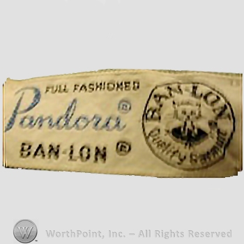 Clothing label : Novelty Label. Pandora Ban-Lon.
