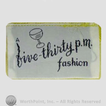 Clothing label : Novelty Label. Five Thirty P.M Fashion.