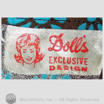 Clothing label : Novelty Label. Dolls Exclusive Design.