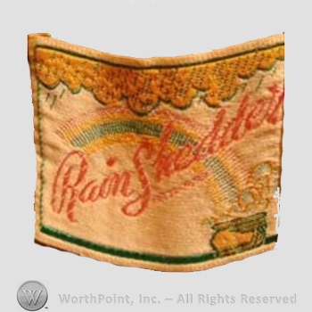 Clothing label : Novelty Label. Rain Sheddets.