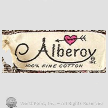 Clothing label : Novelty Label. Alberoy.