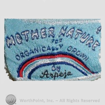 Clothing label : Novelty Label. Mother Nature for Organically Grown.
