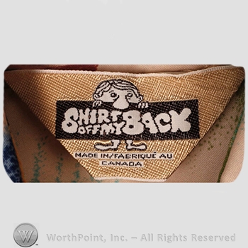 Clothing label : Novelty Label. Shirt of my Back.