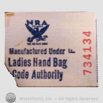 Clothing label : NRA - National Recovery Act.