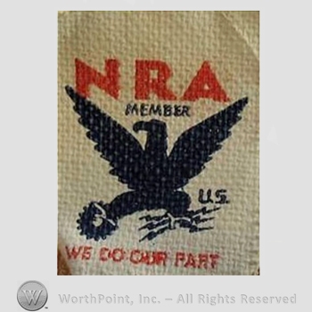 Clothing label : NRA - National Recovery Act.