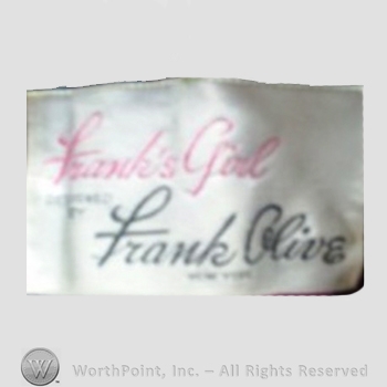 Clothing label : Frank Olive.