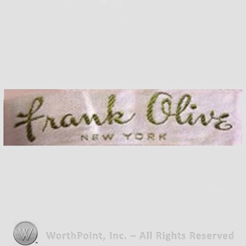 Clothing label : Frank Olive.