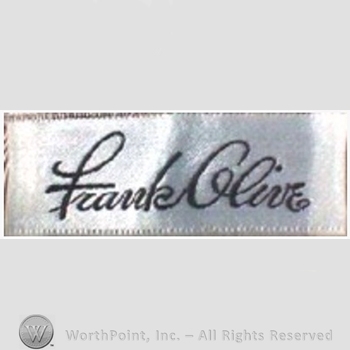 Clothing label : Frank Olive.