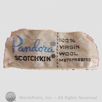 Clothing label : Pandora Scotchkin.