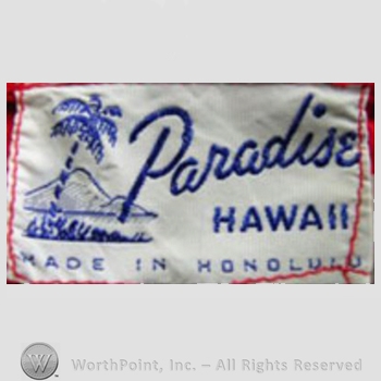 Clothing label : Paradise Hawaii.