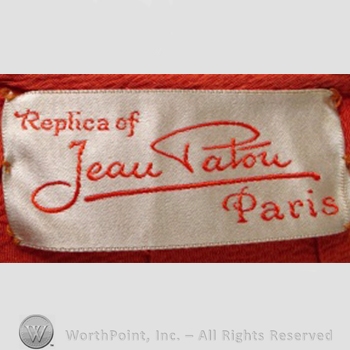 Clothing label : Jean Patou.