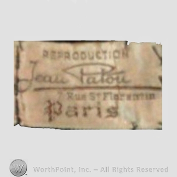 Clothing label : Jean Patou.