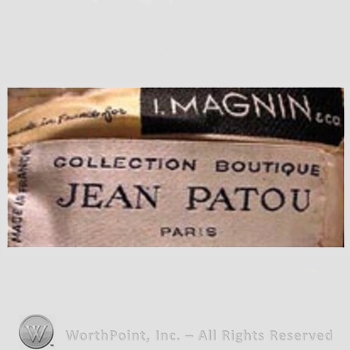 Clothing label : Jean Patou.