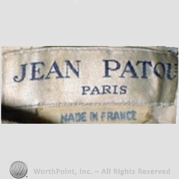 Clothing label : Jean Patou.